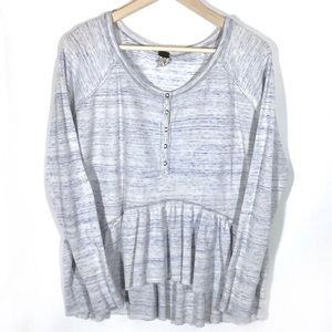 Medium Free People Heathered Blue Top
